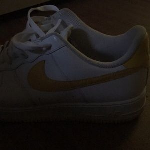 Nike yellow Air Force ones